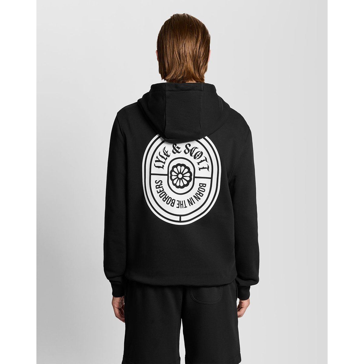 Baumwoll-Hoodie mit Grafik-Badge