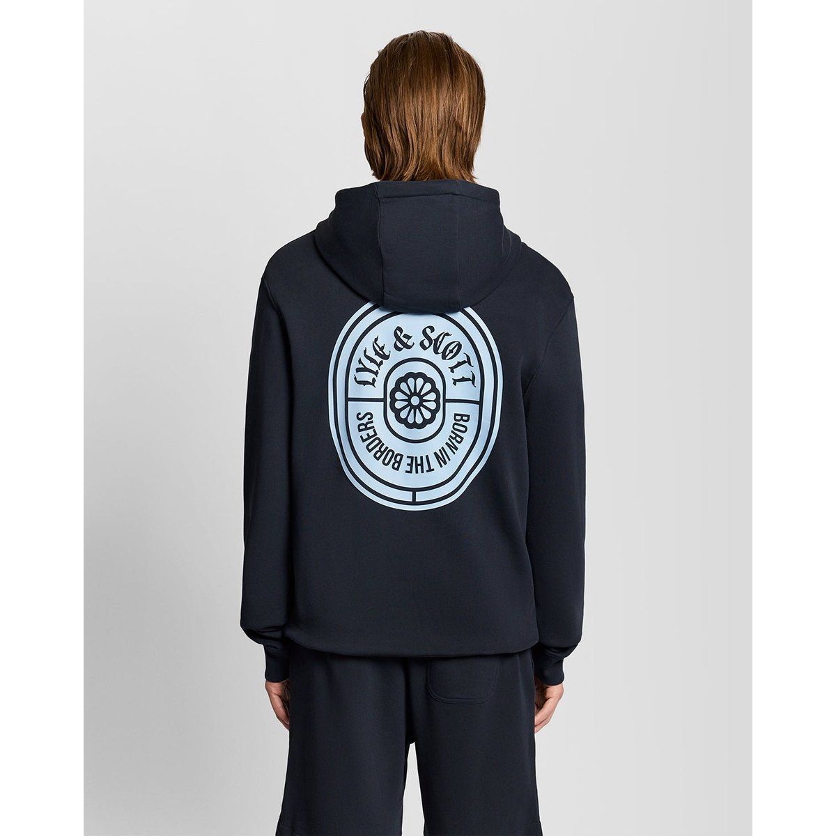 Baumwoll-Hoodie mit Grafik-Badge, lässige Form
