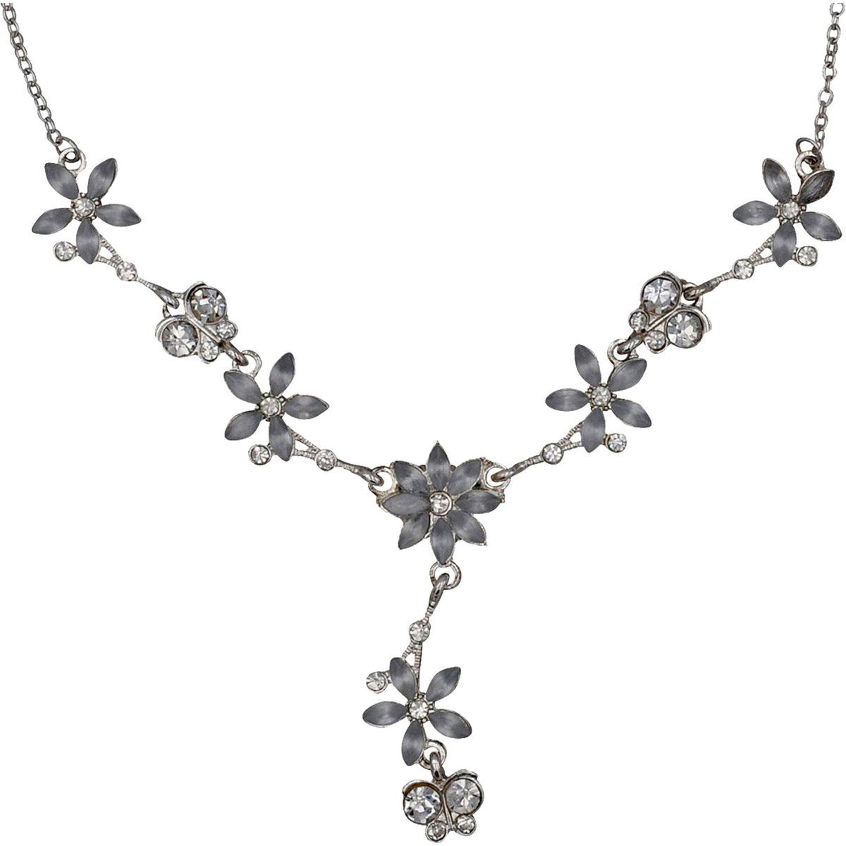 Y-Kette mit Blumen und Schmetterlingen