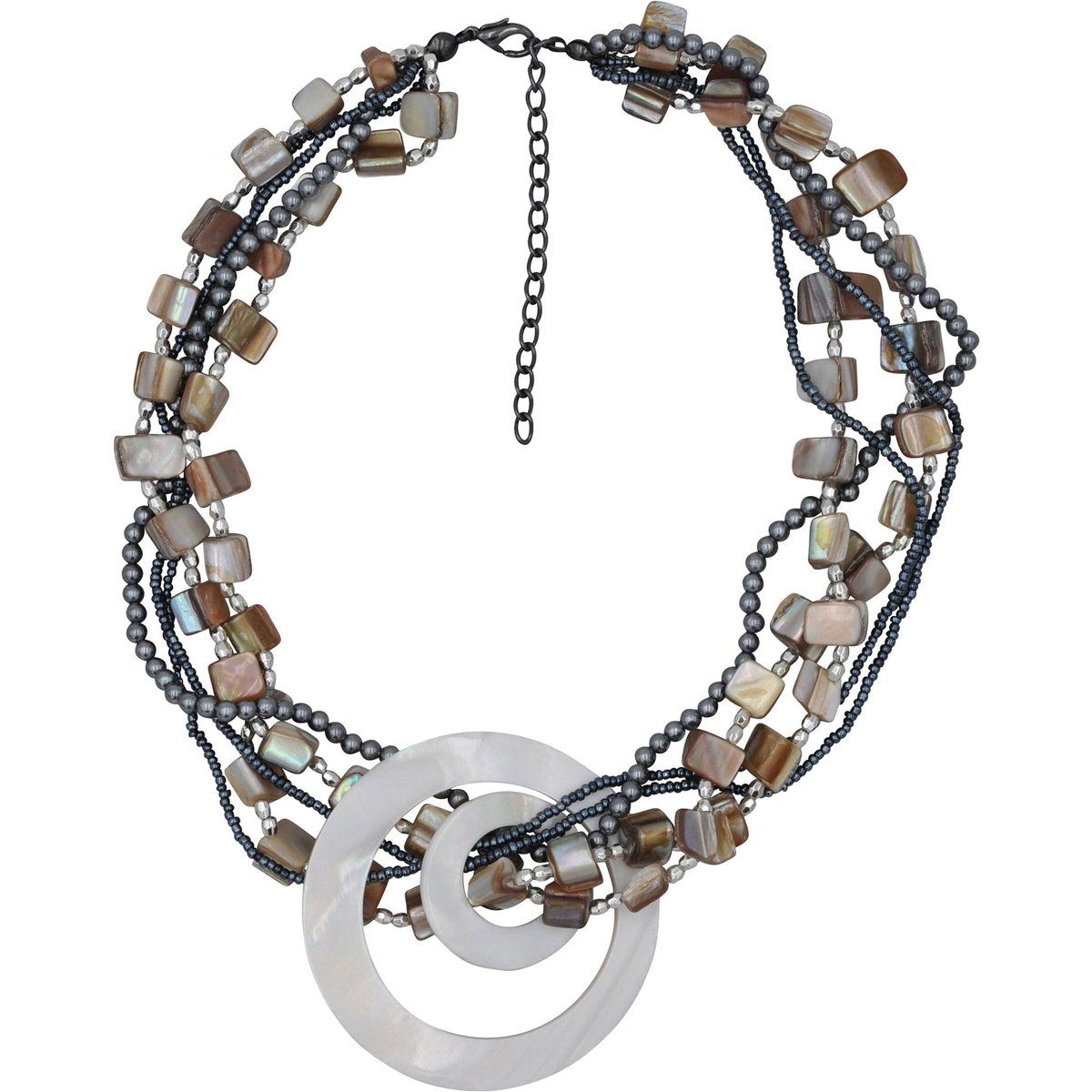 Mehrreihiges Muschel-Statement-Collier