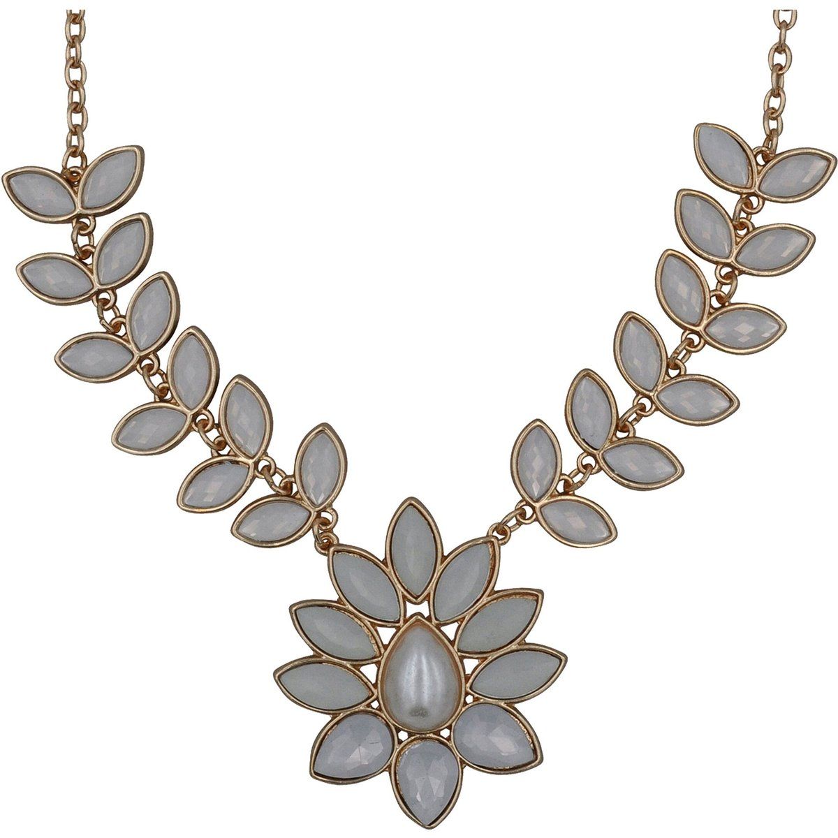 Blumen-Statement-Halskette mit Blattdetails