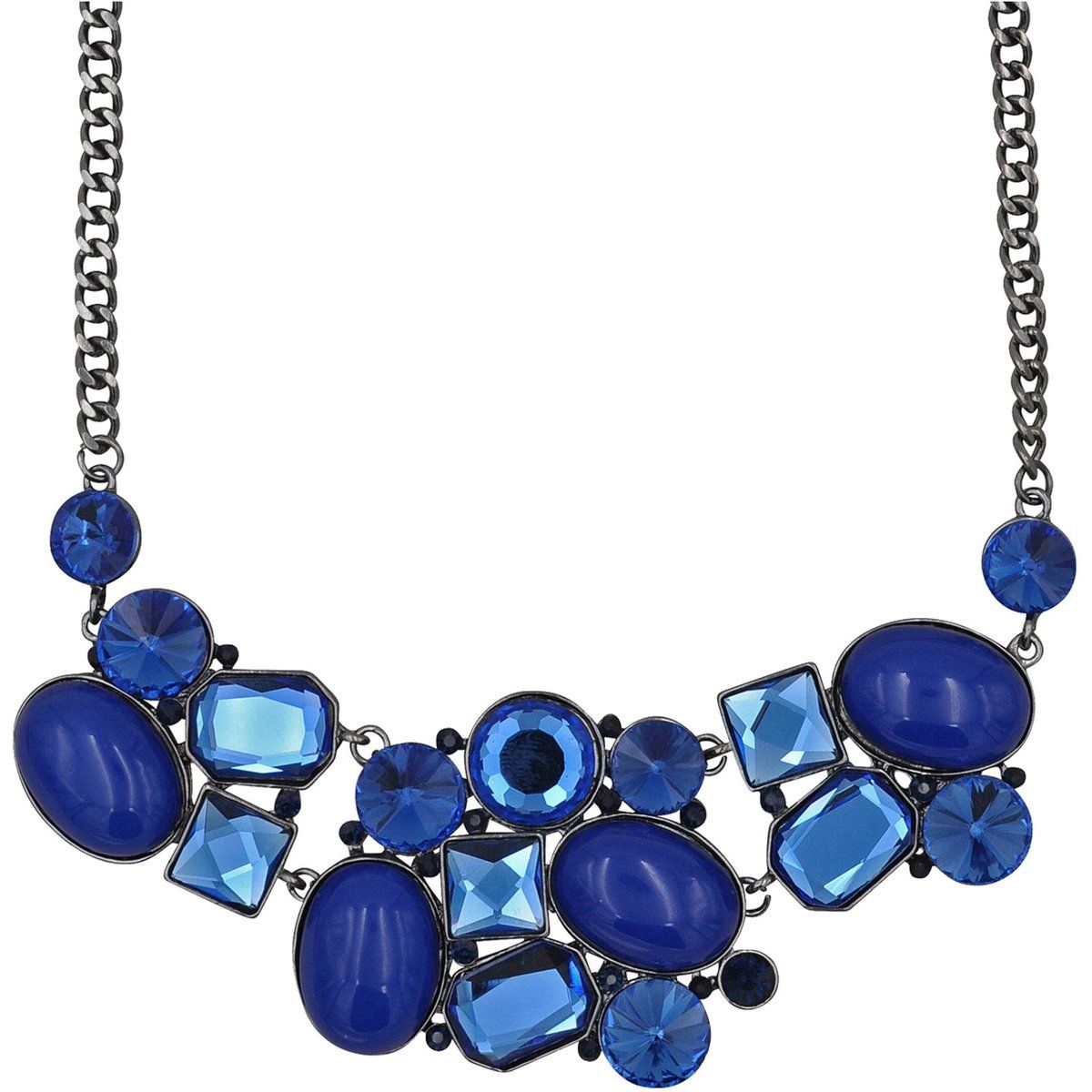 Blaue Edelstein Statement Halskette Schmuck