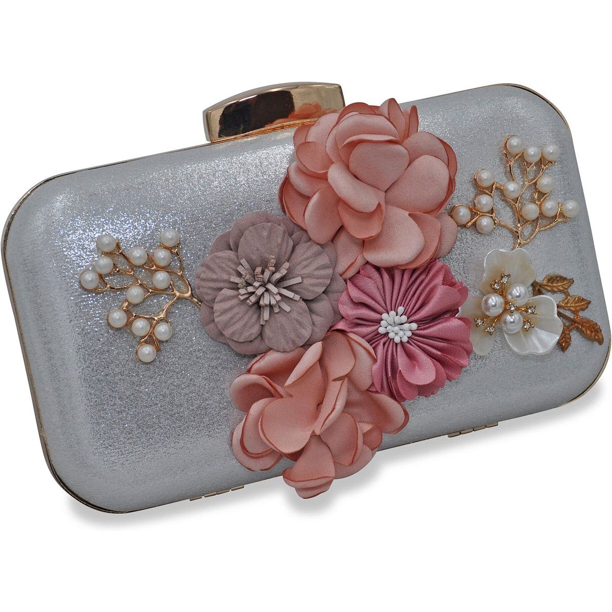 Florale verzierte Abend Clutch Tasche