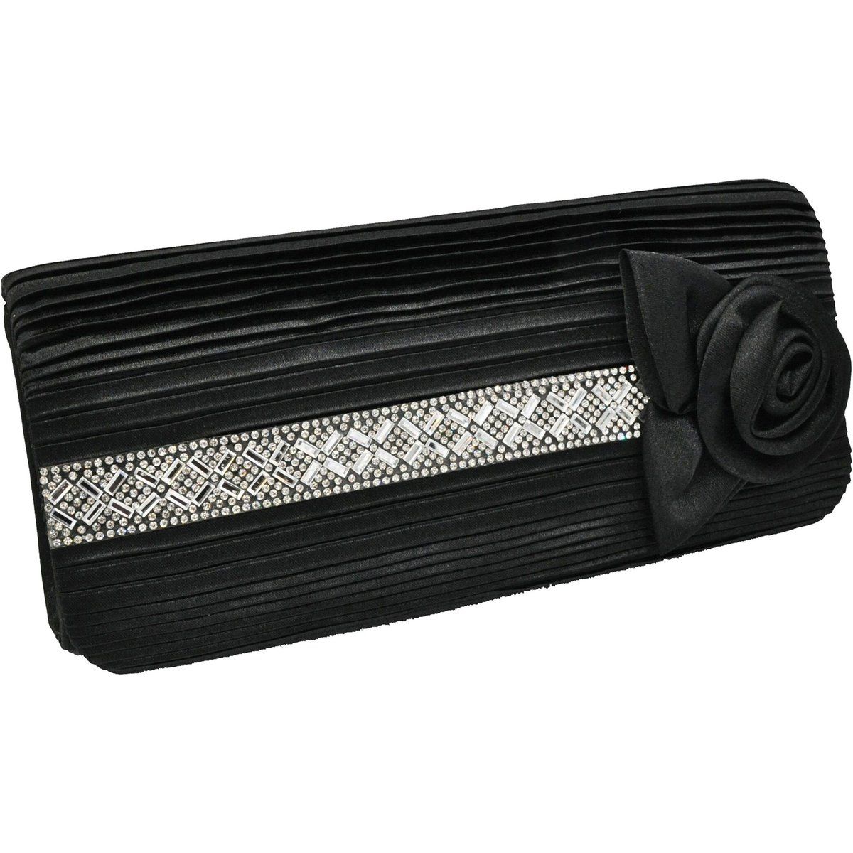 Elegante Satin-Clutch mit Strassdetails