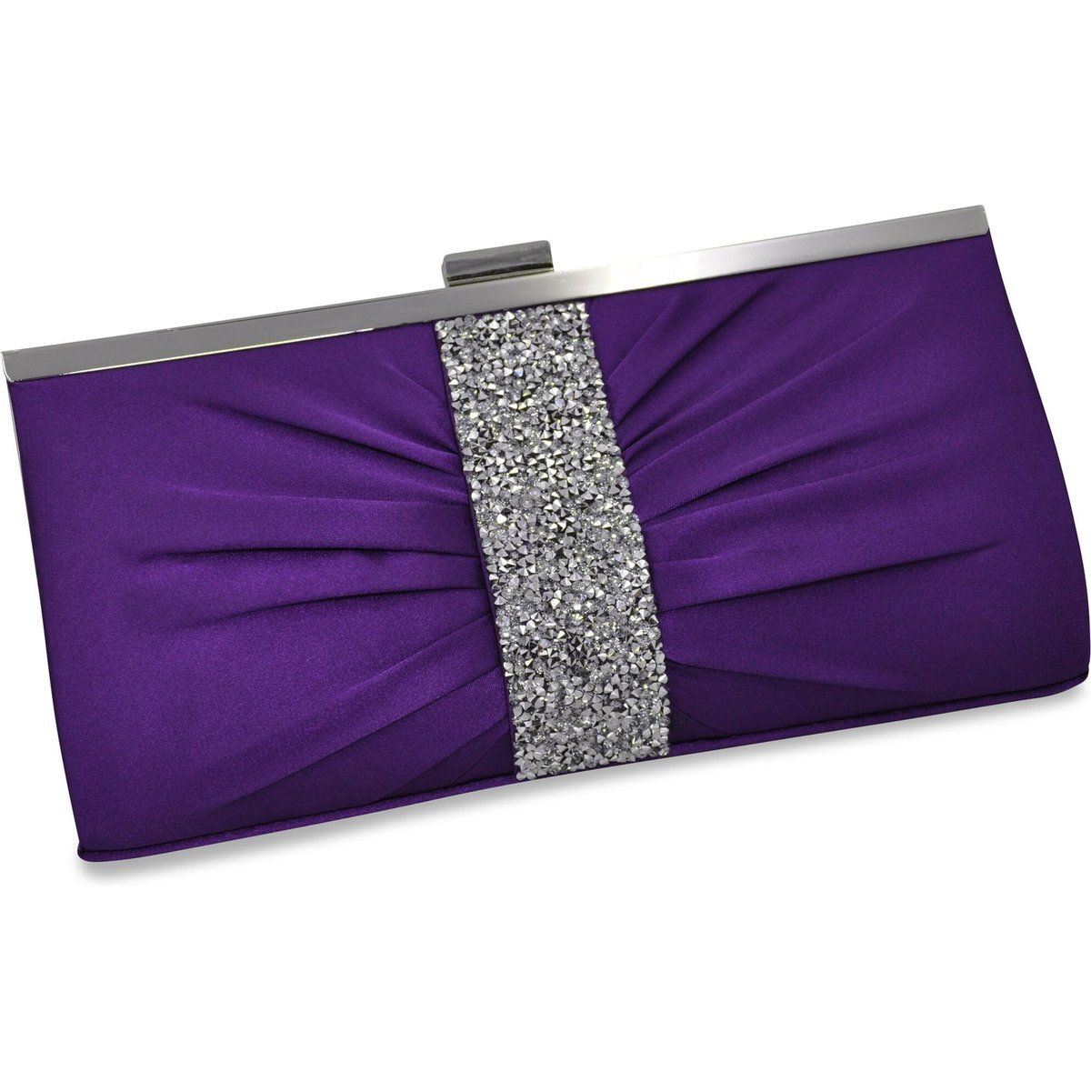 Elegante lilafarbene Satin-Abendclutch