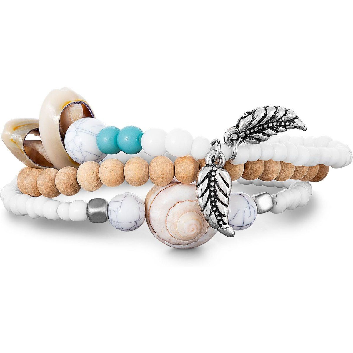 Perlen-Stretch-Armband Set mit Muscheln