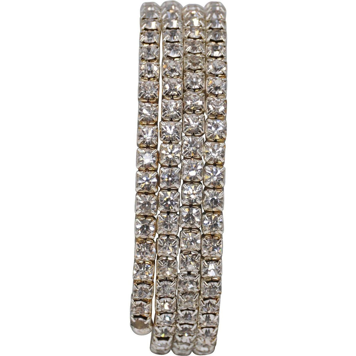 Gedrehter Strass Armreif Silberfarben