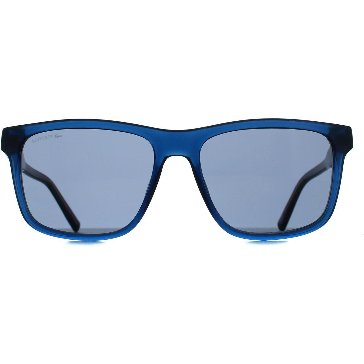 Quadratische Sonnenbrille mit blauem Rahmen