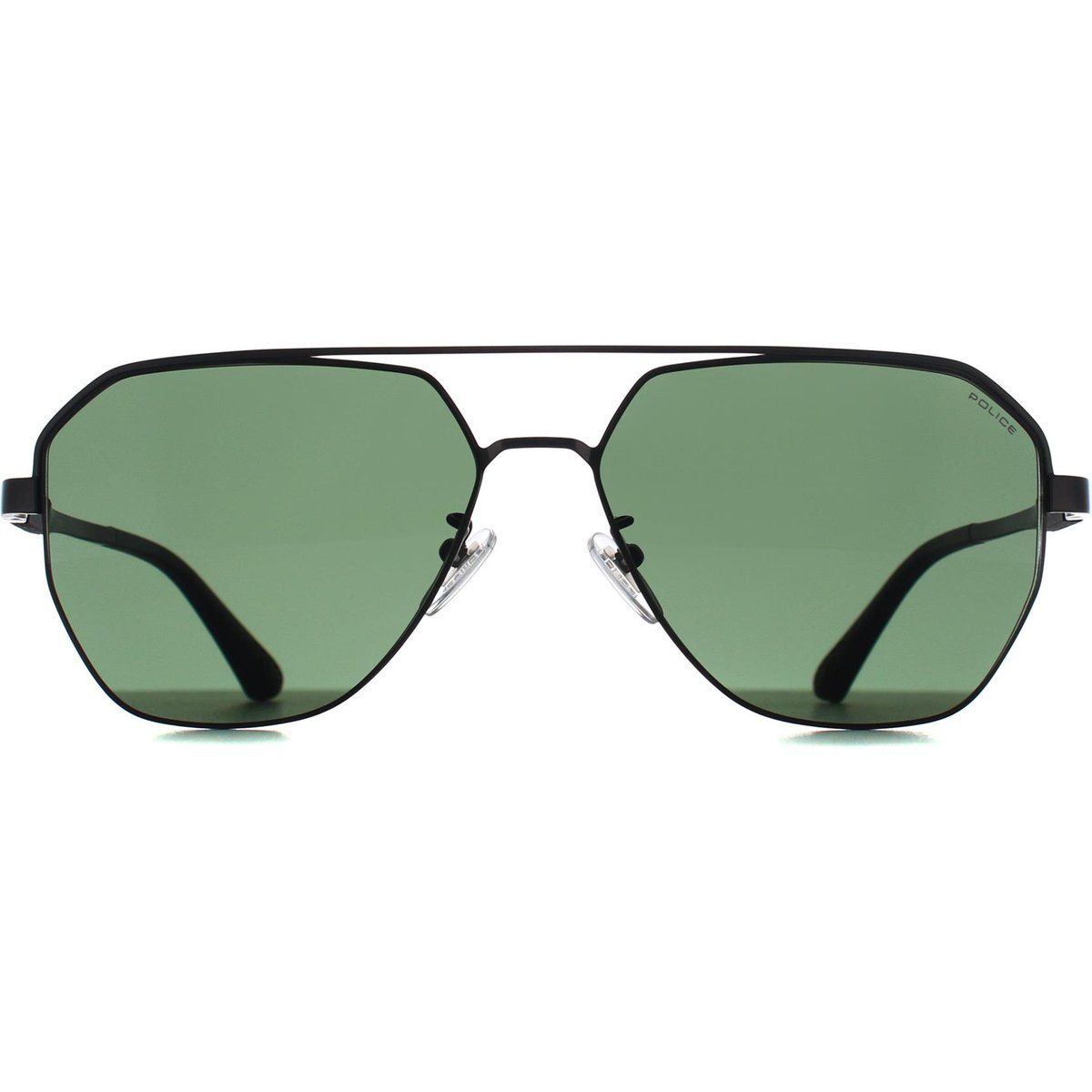 Pilotenbrille grüne Gläser Gunmetal-Gestell