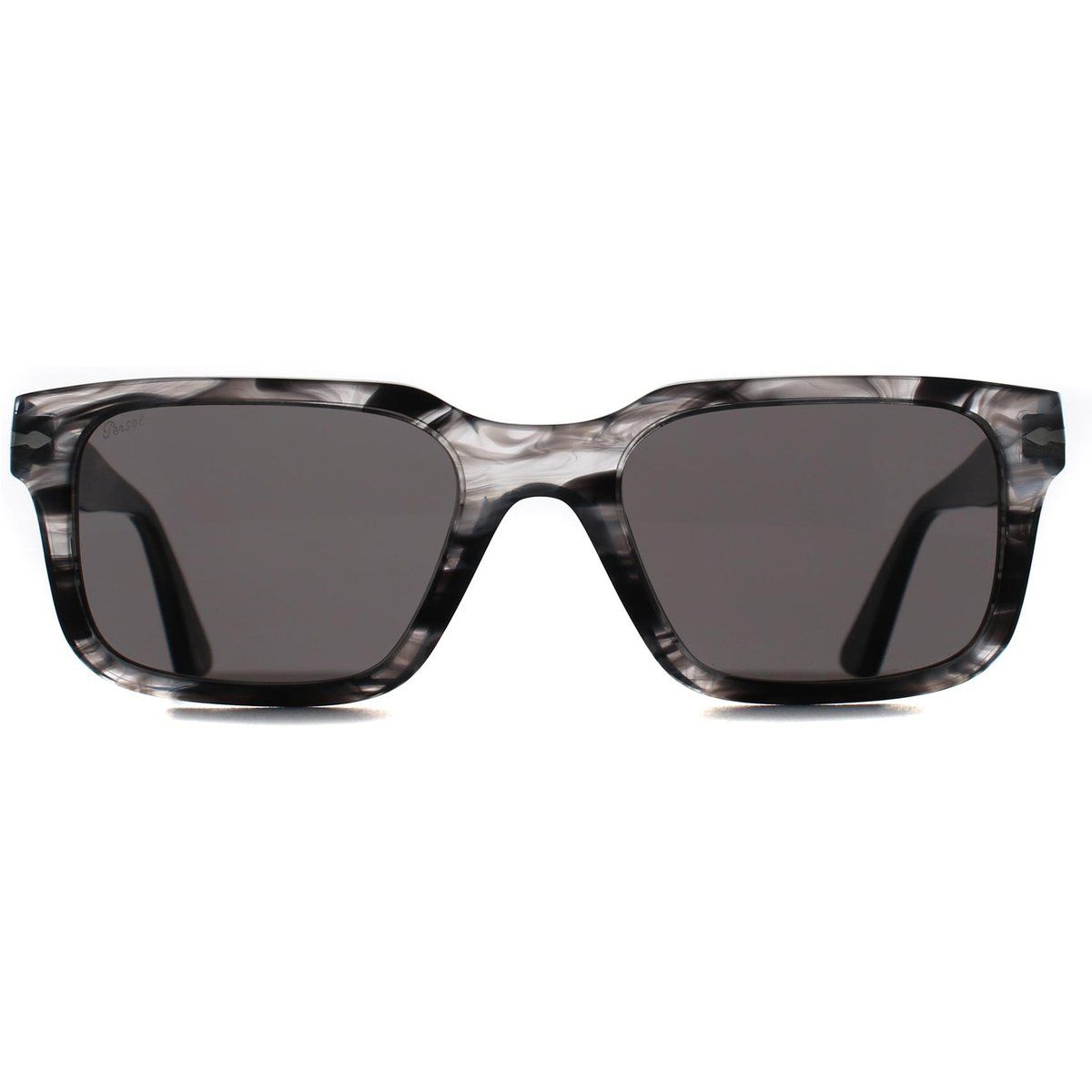 Sonnenbrille mit quadratischem Rahmen in Streifengrau