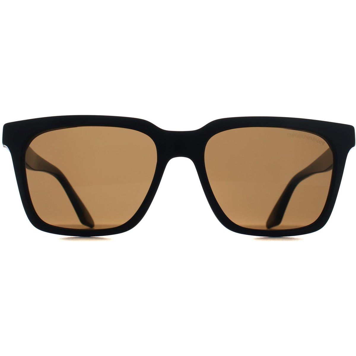 Sonnenbrille mit quadratischem Rahmen und braunen Gläsern