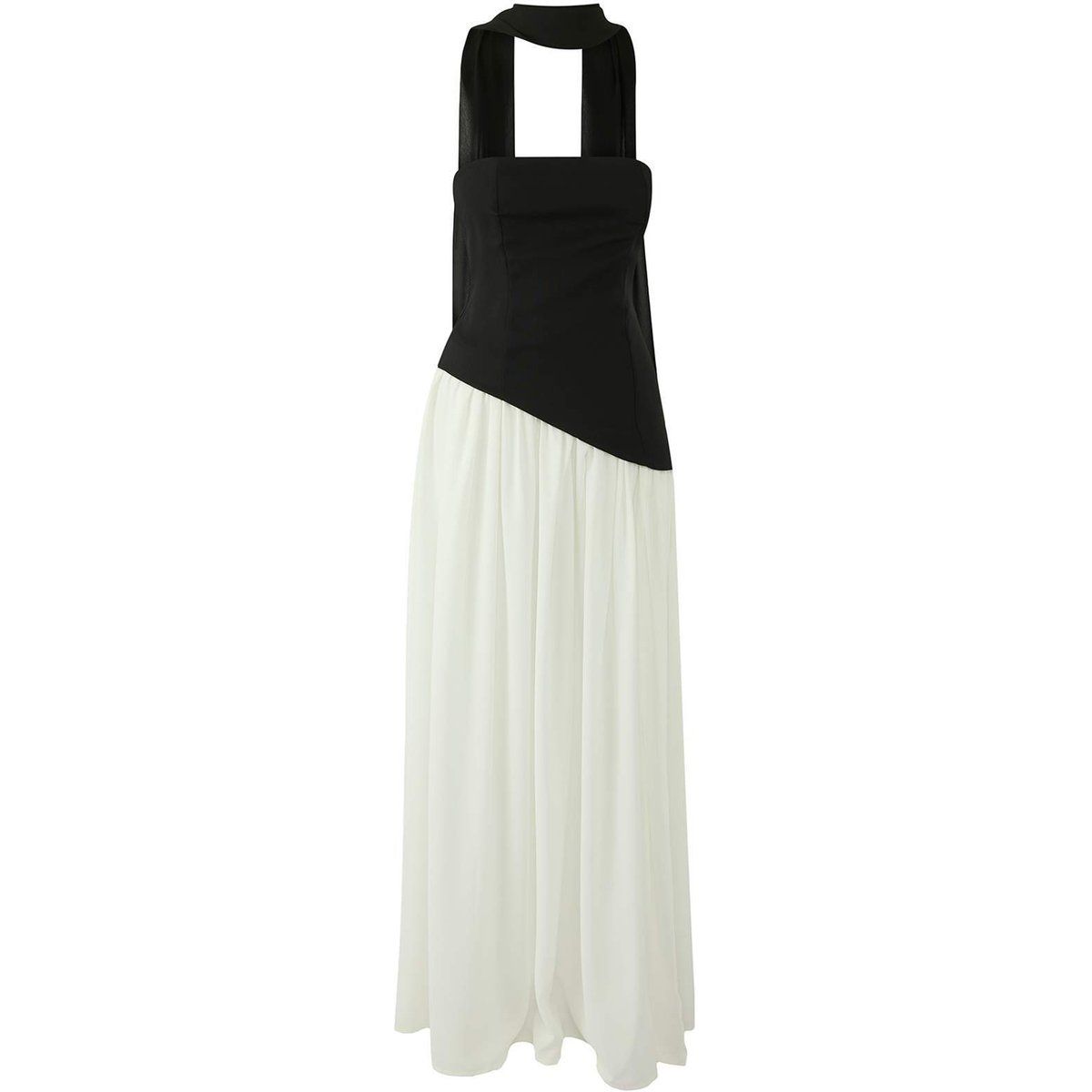 Schwarzes und weißes Maxikleid für Damen