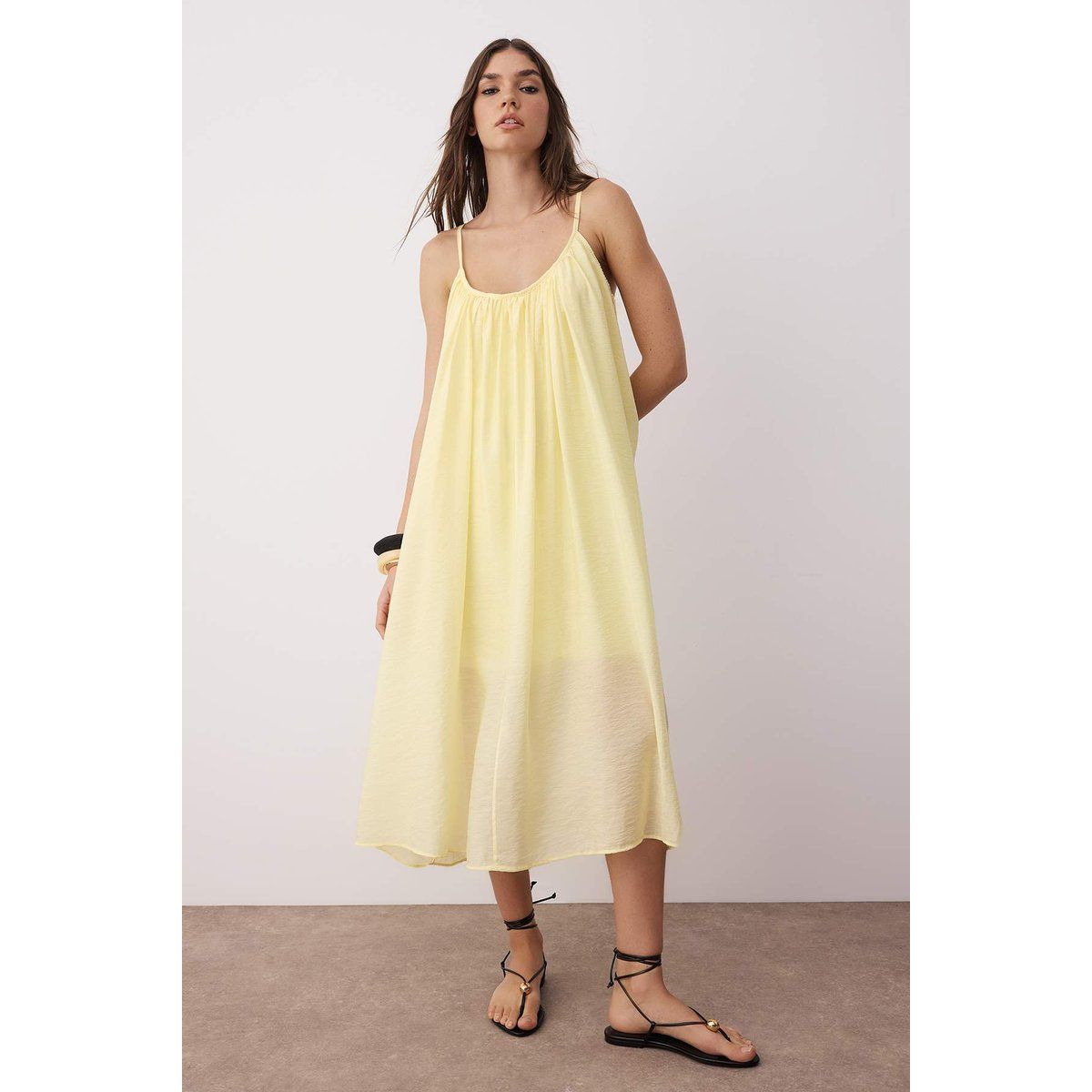 Ärmelloses A-Linien-Midikleid