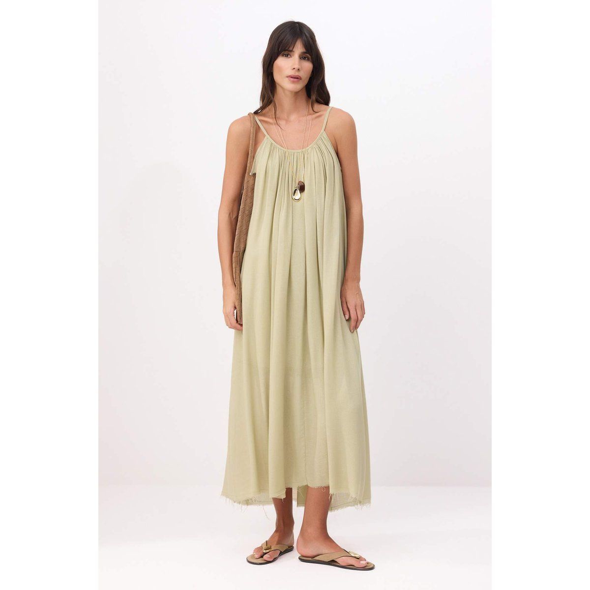 Ärmelloses, fließendes Maxikleid