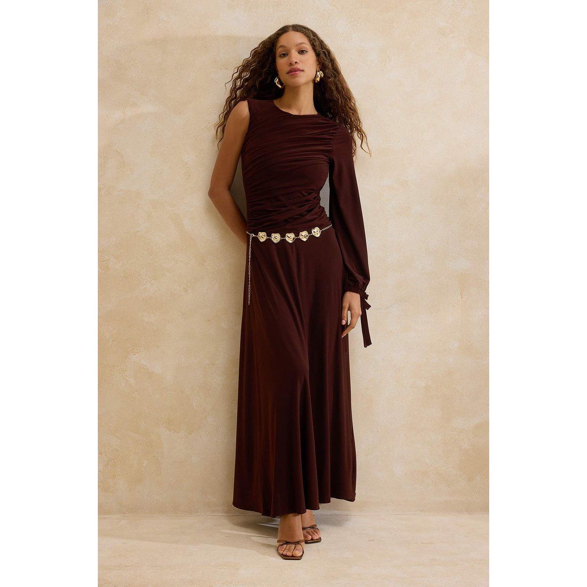Elegantes One-Shoulder Maxikleid