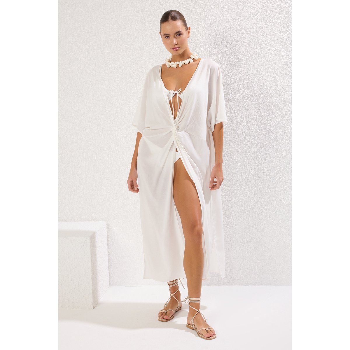 Fließendes Maxi Strand-Überkleid