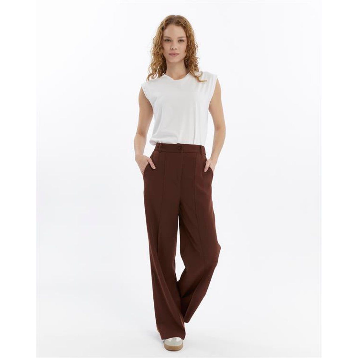 Elegante Palazzo-Hose mit weitem Bein
