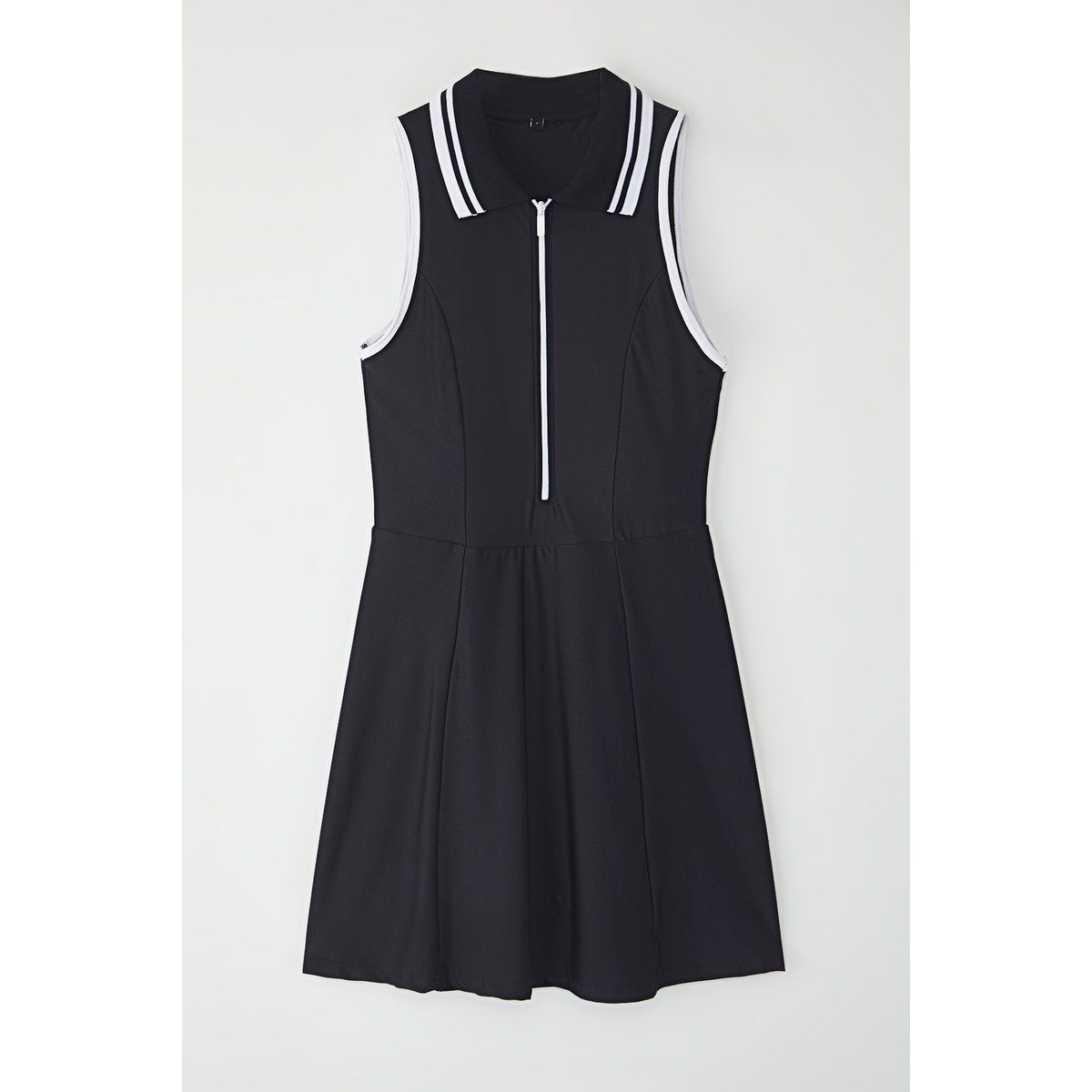 Ärmelloses Mini-Kleid mit Streifenkragen