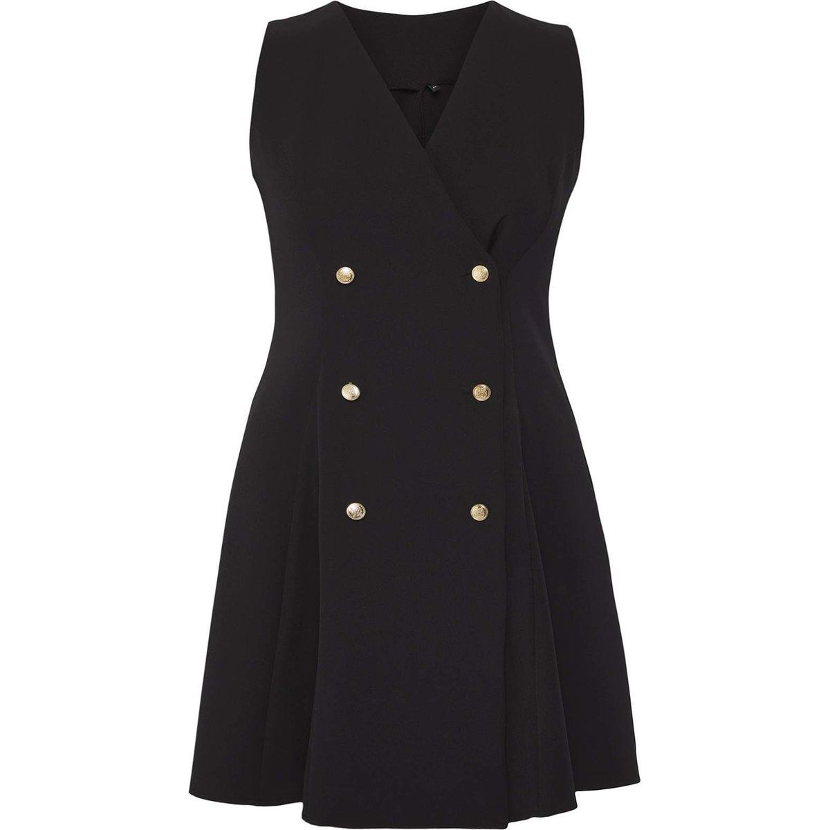 Ärmelloses A-Linien-Kleid mit Knopfleiste
