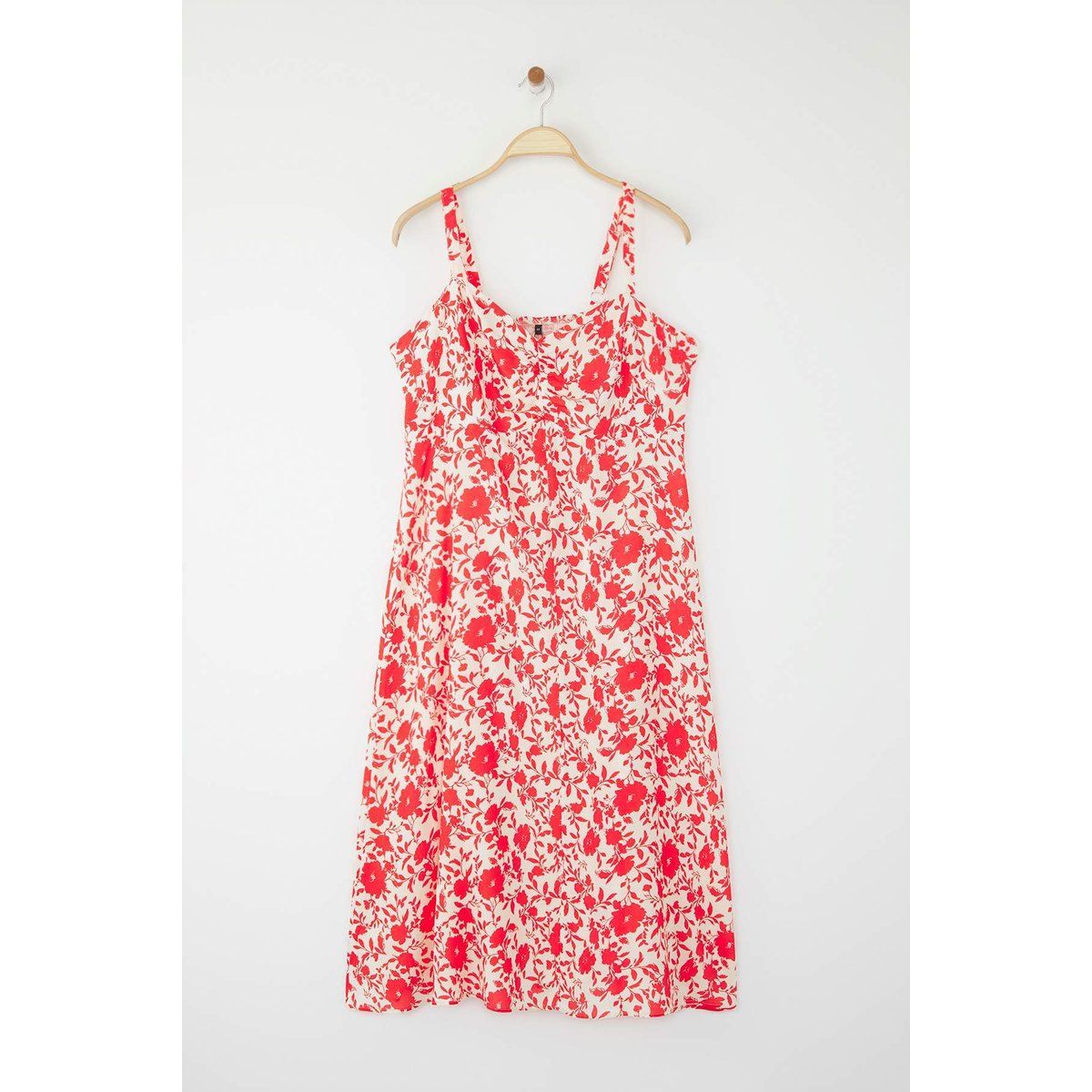 Ärmelloses Midikleid mit Blumendruck