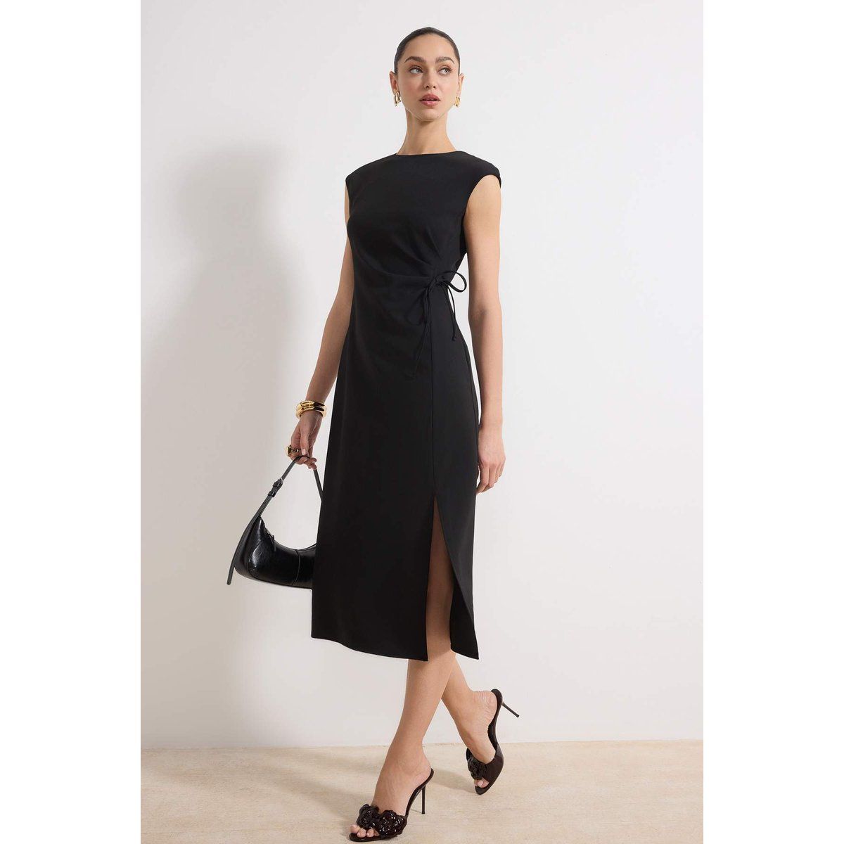 Ärmelloses A-Linien-Midikleid