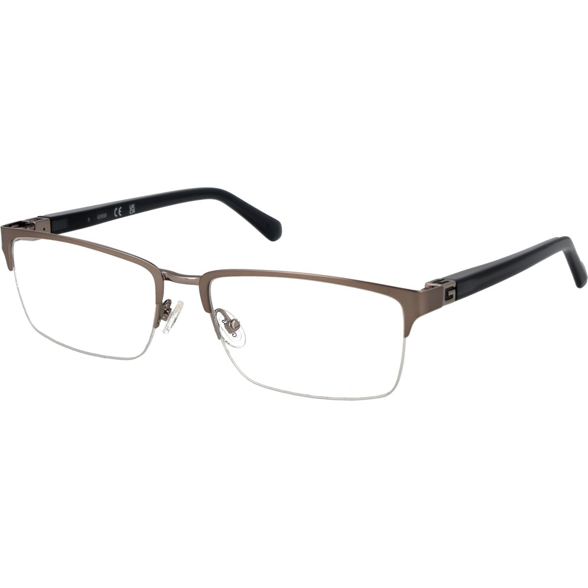 Rechteckige Halbrand-Metallbrille