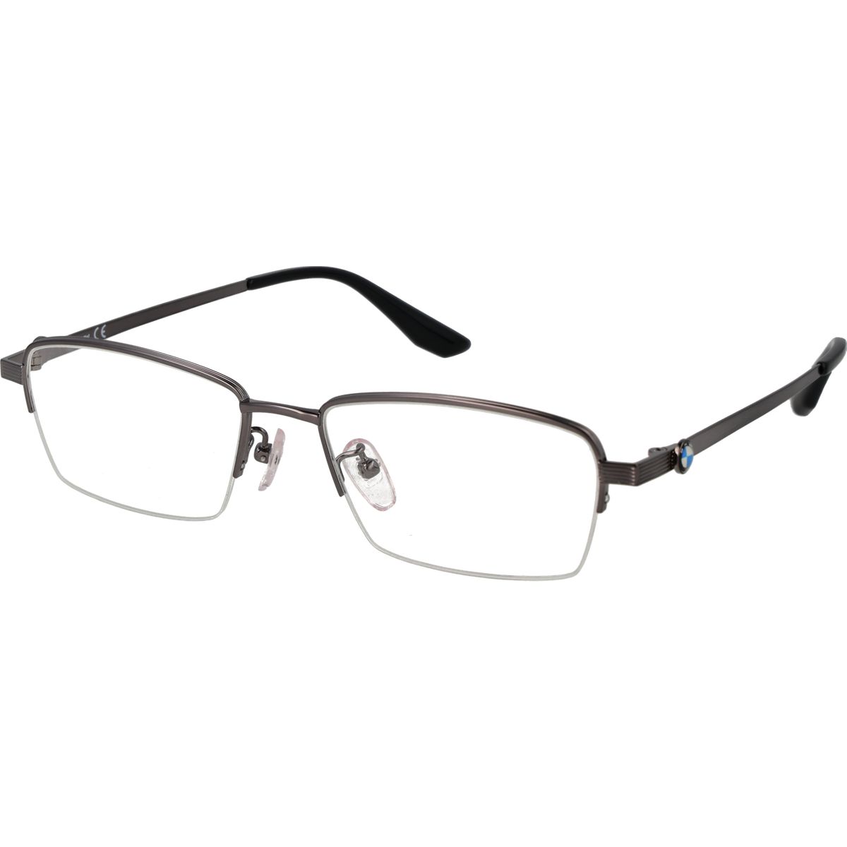 Herren Gunmetal Halbrand Rechteckige Brille