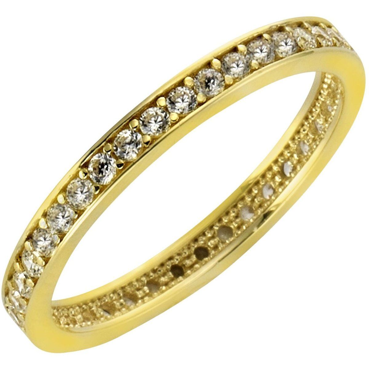 Goldener Memoire Ring mit Zirkonia