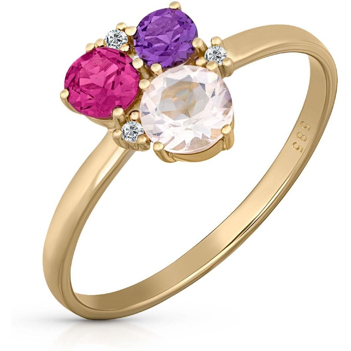 Edelstein-Clusterring mit Diamanten