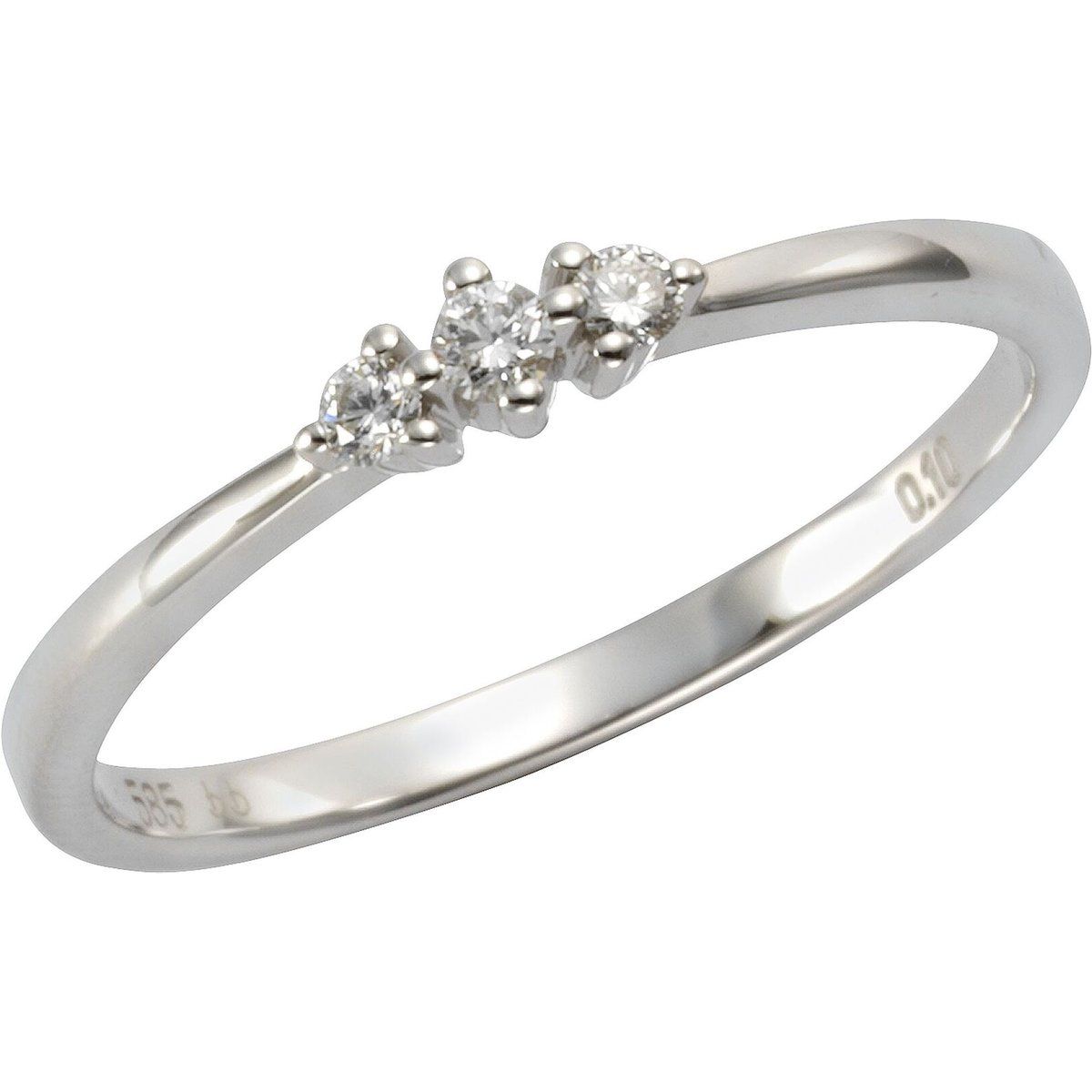 Eleganter Dreistein-Diamantring