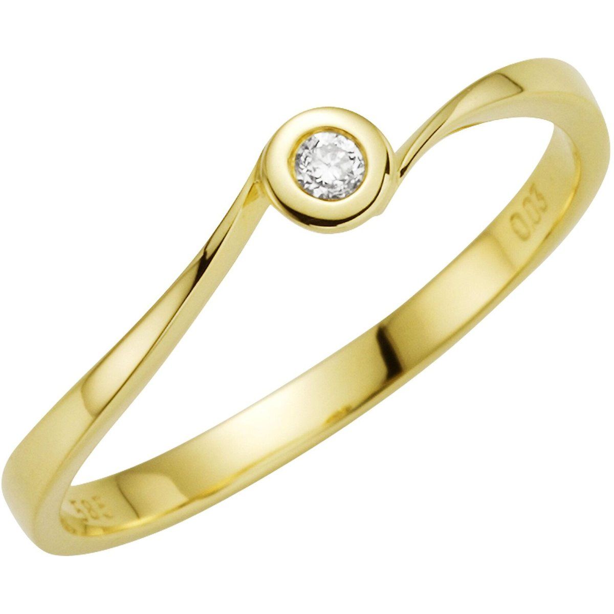 Eleganter Goldring mit Brillant-Solitär
