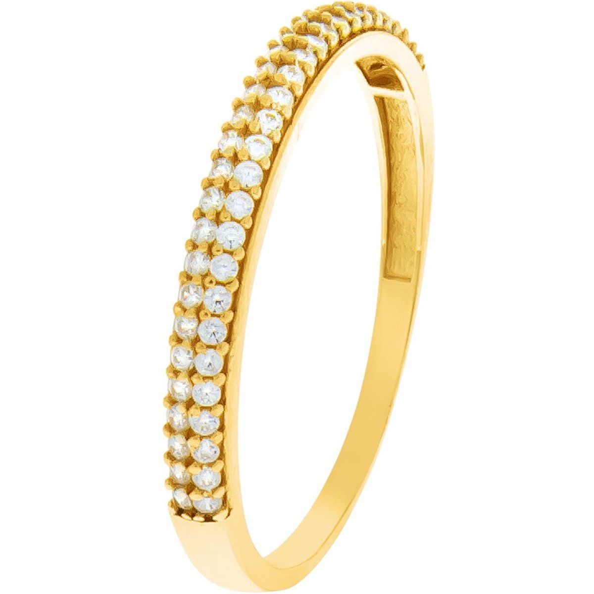 Zweireihiger Zirkonia Pavé Ring