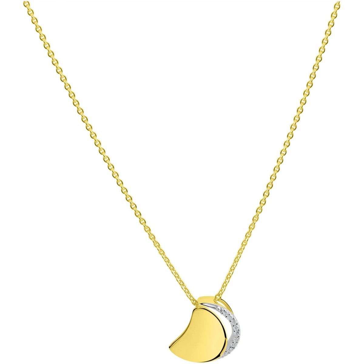 Bicolor Goldkette mit geometrischem Anhänger