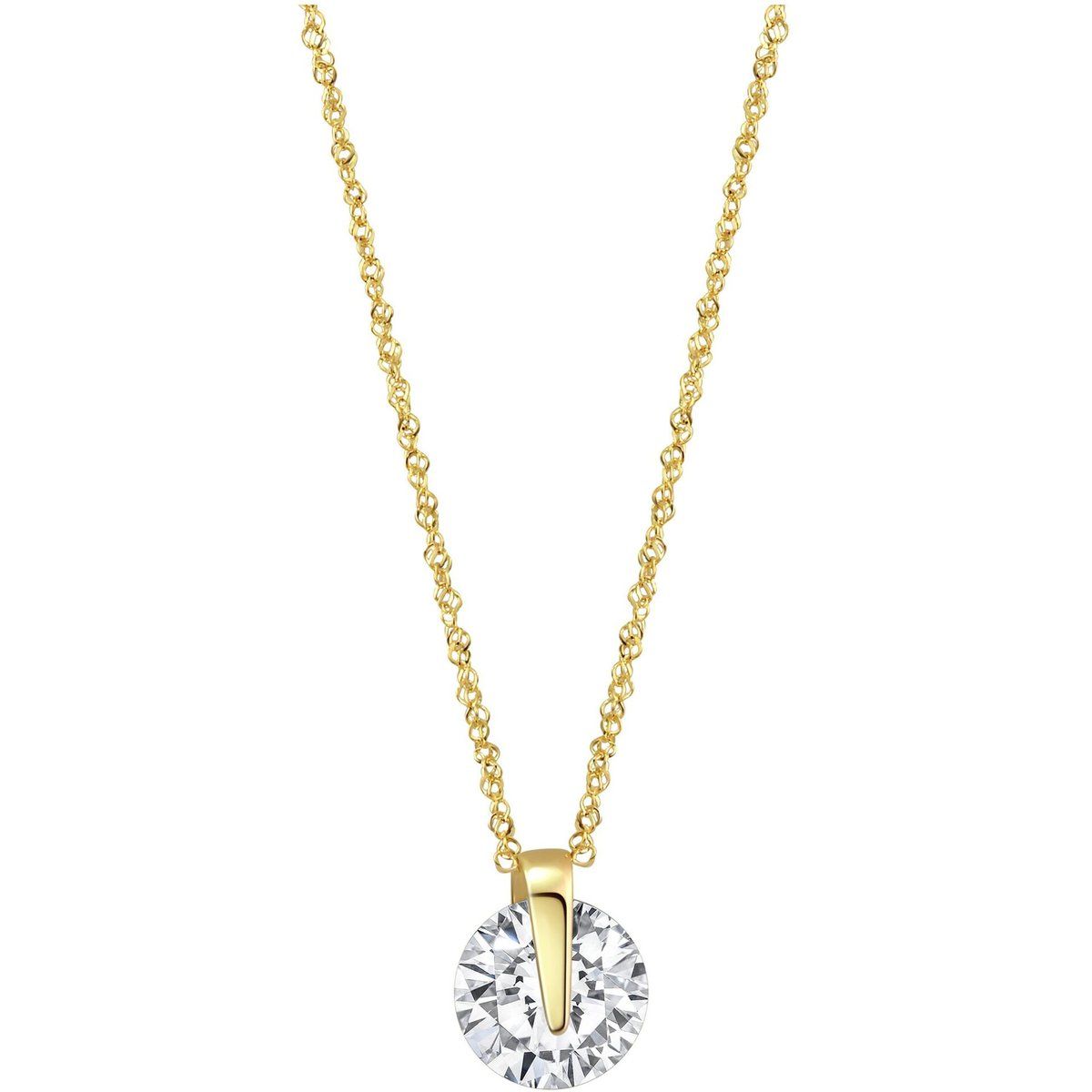 Elegante Goldkette mit Zirkonia-Anhänger