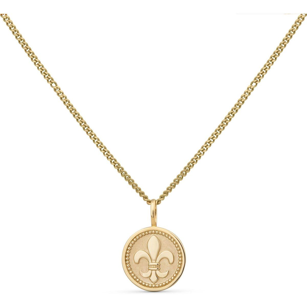 Goldene Halskette mit Lilien-Medaillon