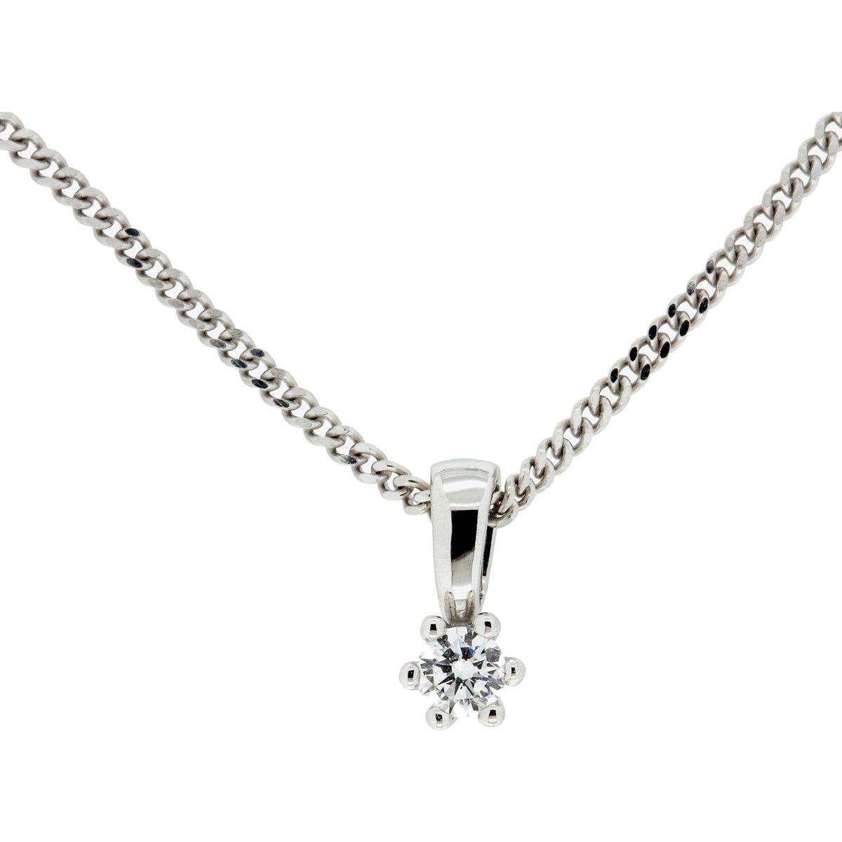 Elegante Weißgoldkette mit Diamantanhänger