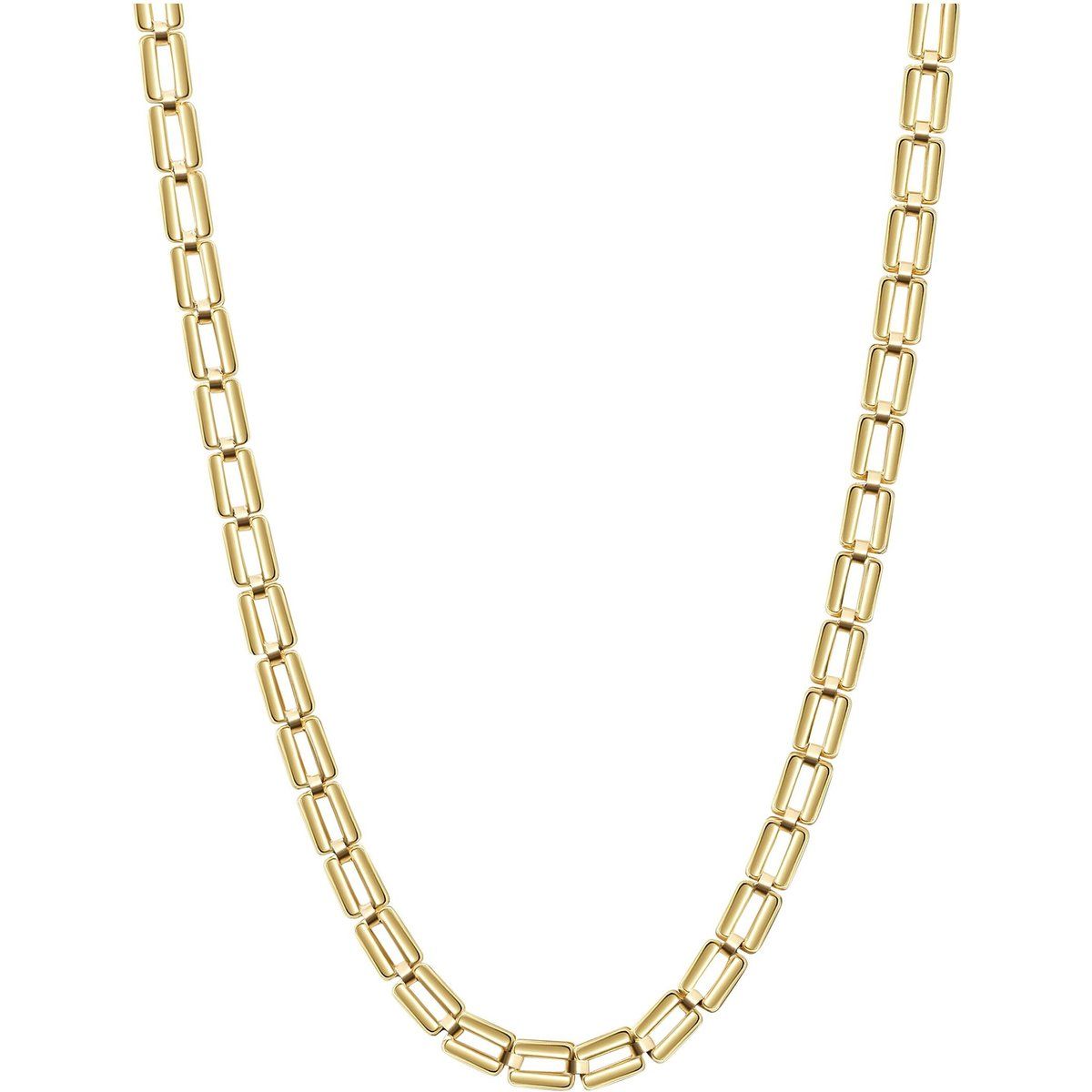 Goldene Halskette mit rechteckigen Gliedern