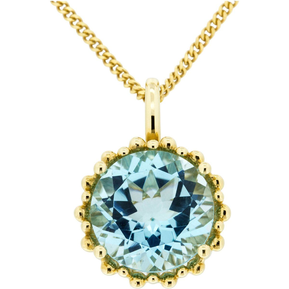 Goldkette mit blauem Topas Anhänger