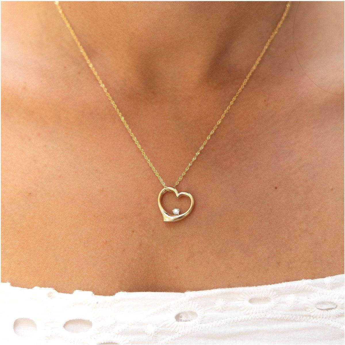 Goldene Herzkette mit Zirkonia