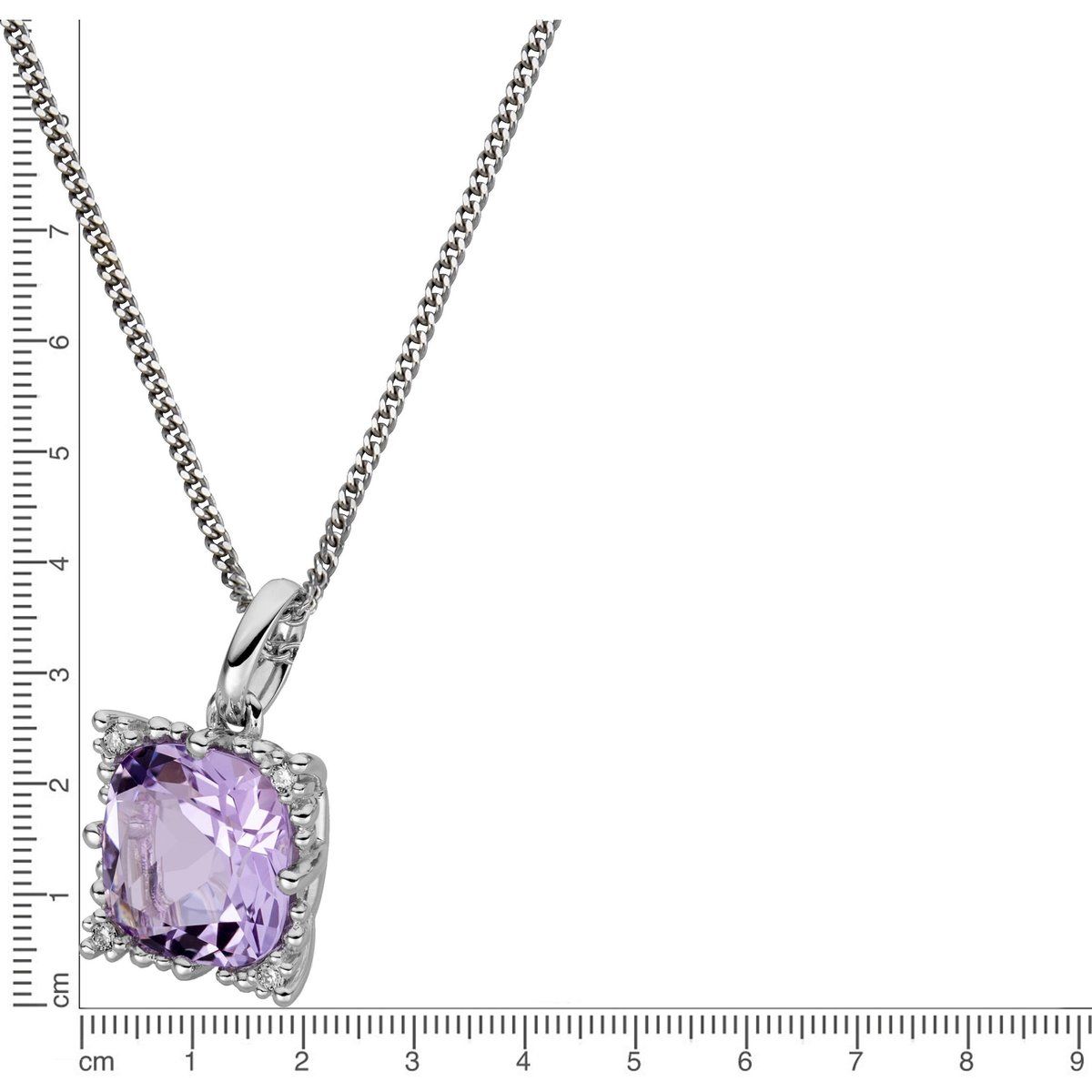 Elegante Amethyst- und Diamanthalskette