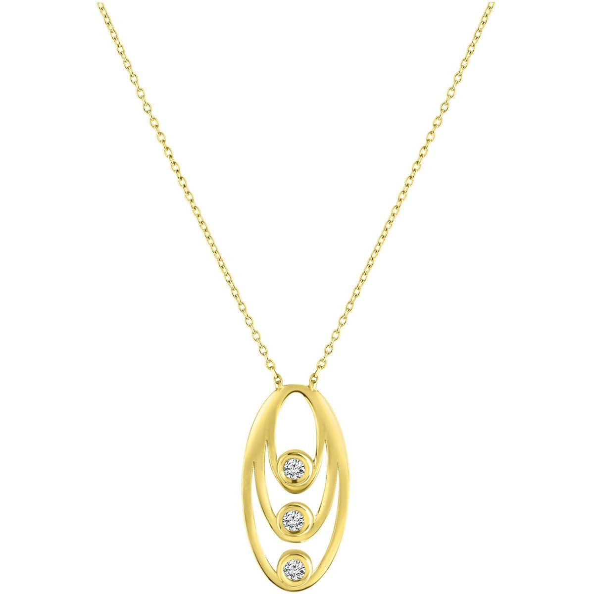 Goldene ovale Anhänger Halskette