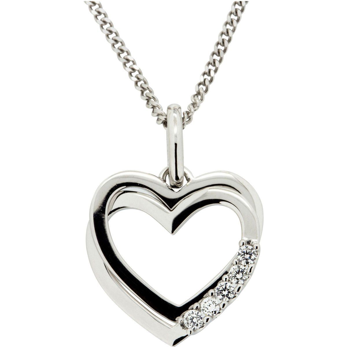 Diamant Herzanhänger Halskette