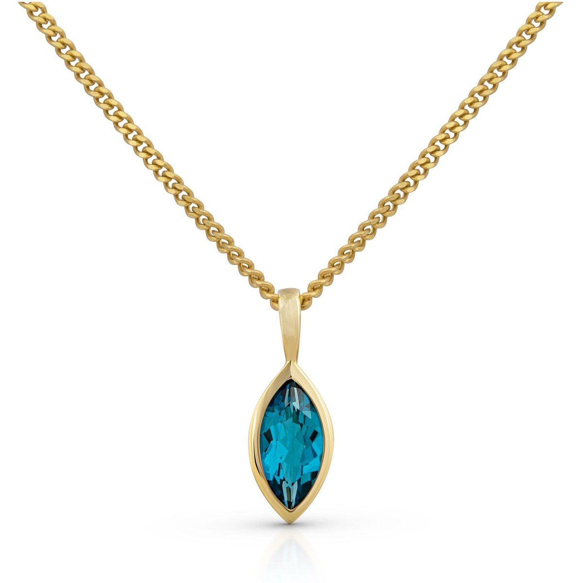 Goldkette mit blauem Topas-Anhänger
