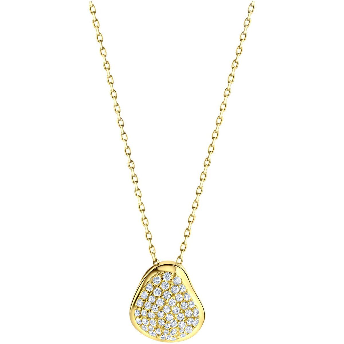 Goldene Halskette mit Zirkonia-Anhänger