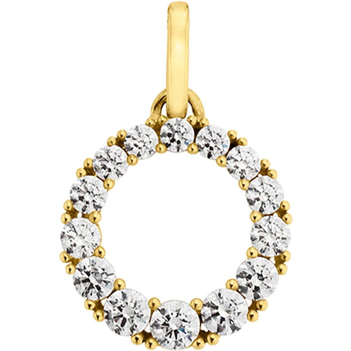 Goldener Kreis Anhänger mit Zirkonia