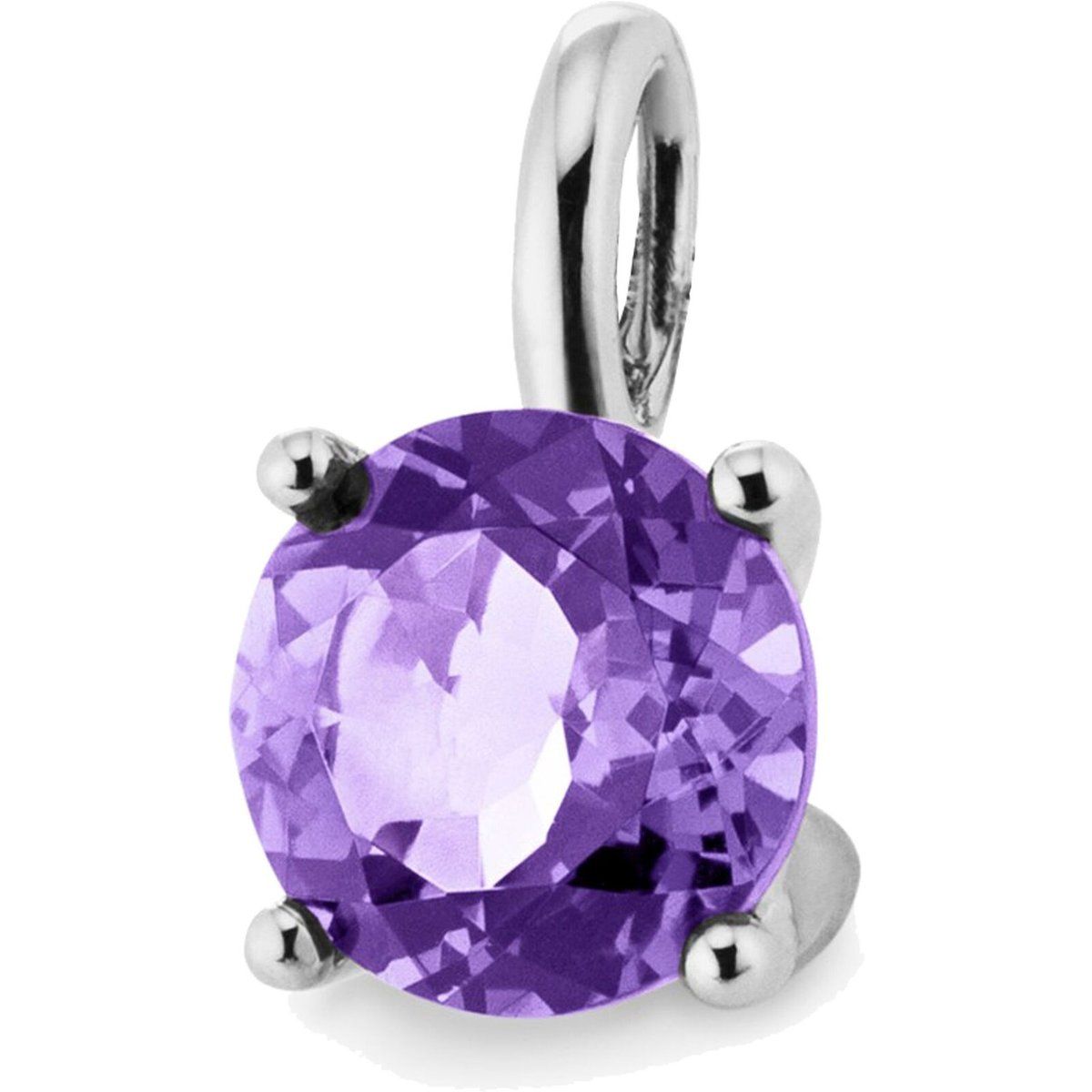 Amethyst runder Edelstein Anhänger in Gold