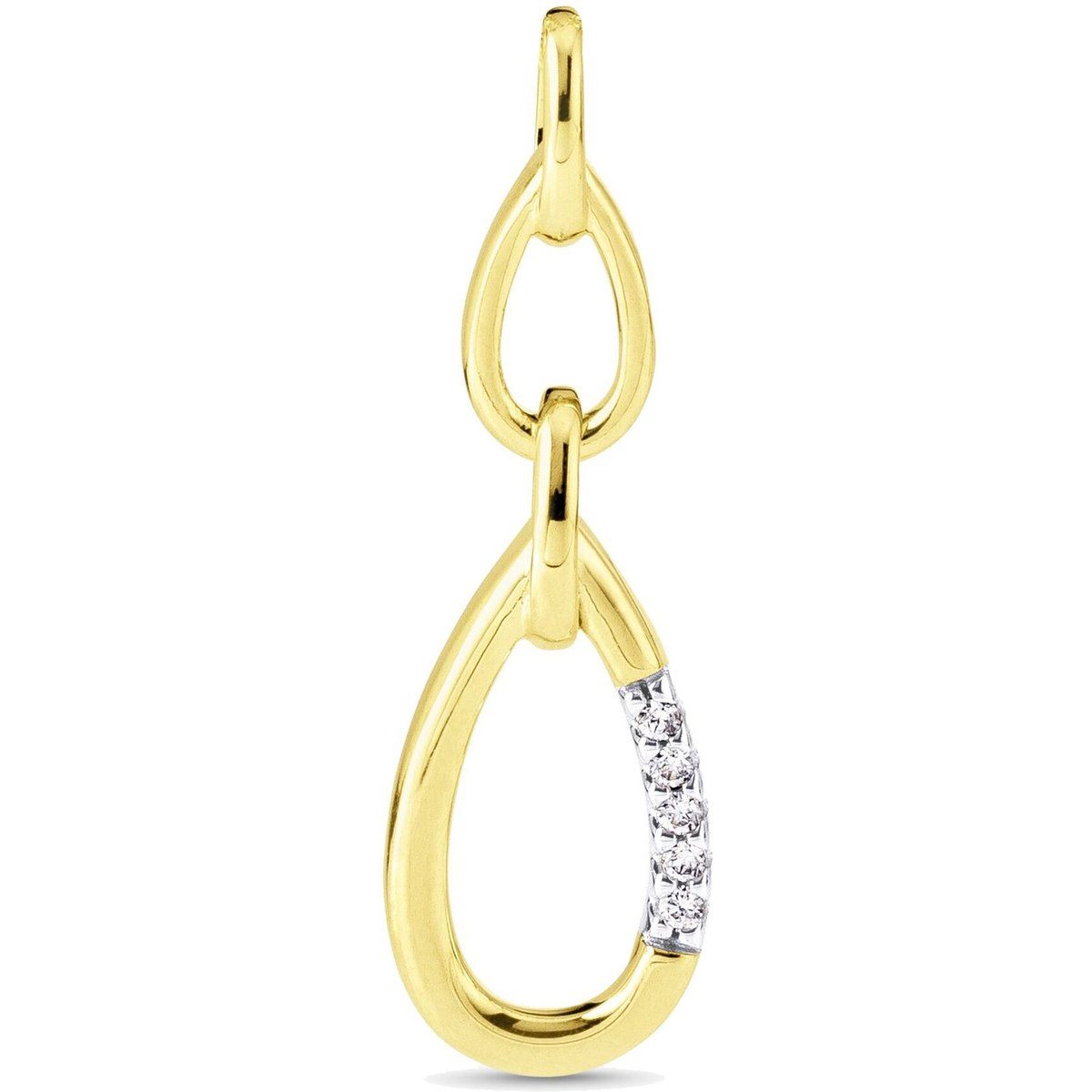Gold-Diamant-Anhänger in Tropfenform