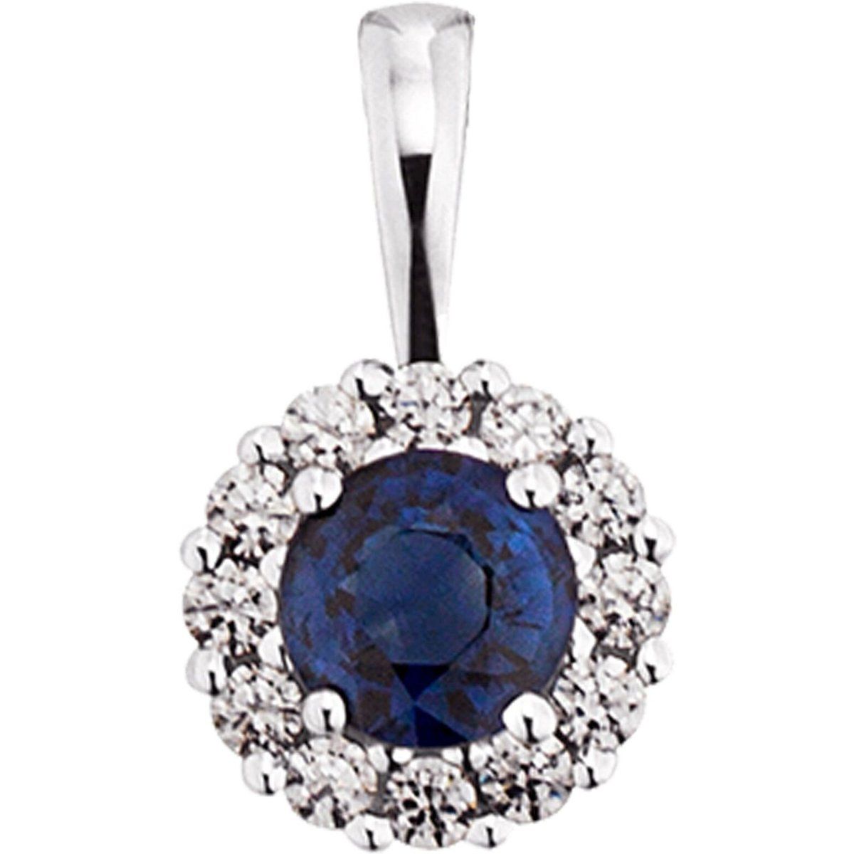 Saphir und Diamant Halo Anhänger