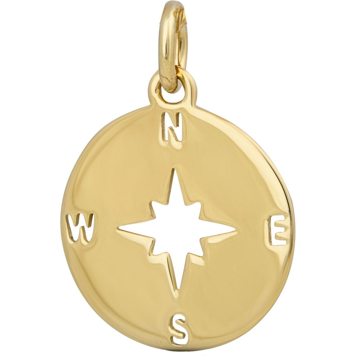 Kompass Motiv Gold Anhänger Charm