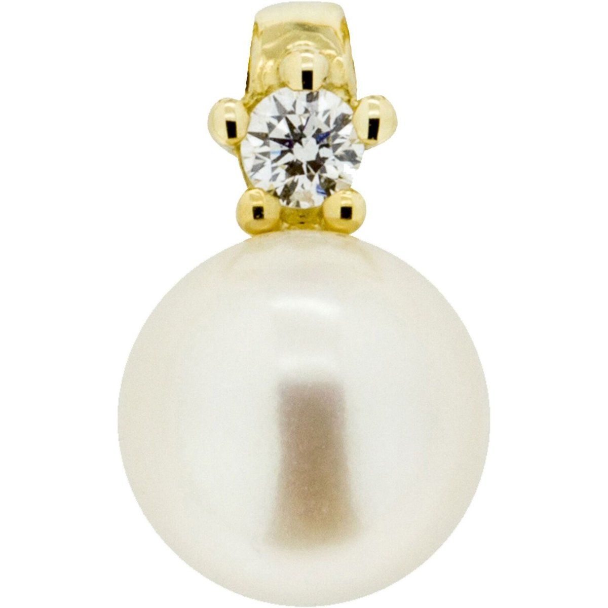 Goldanhänger mit Perle und Diamant